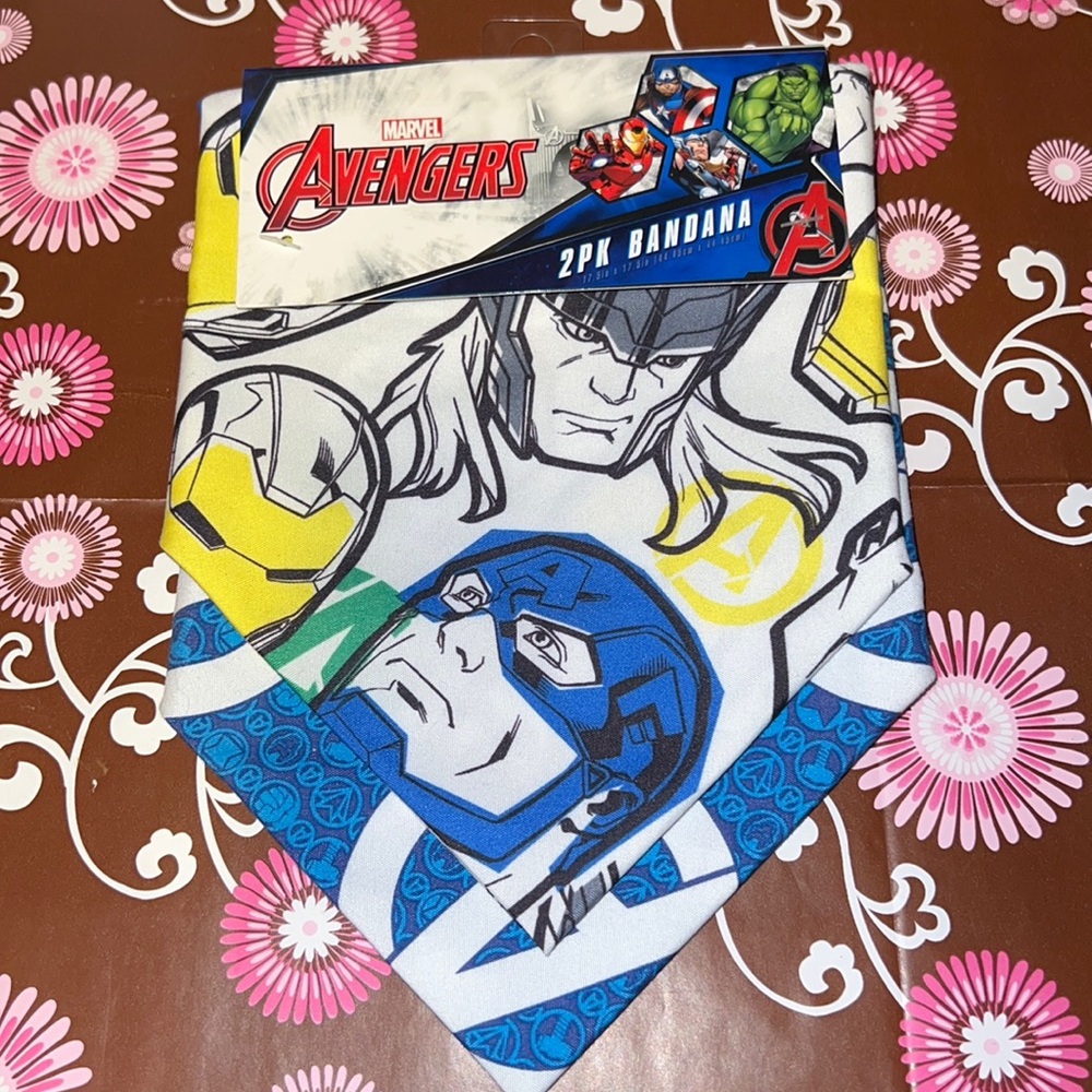 New Marvel Avengers 2PK Bandana for Pets 17.5” x 17.5”